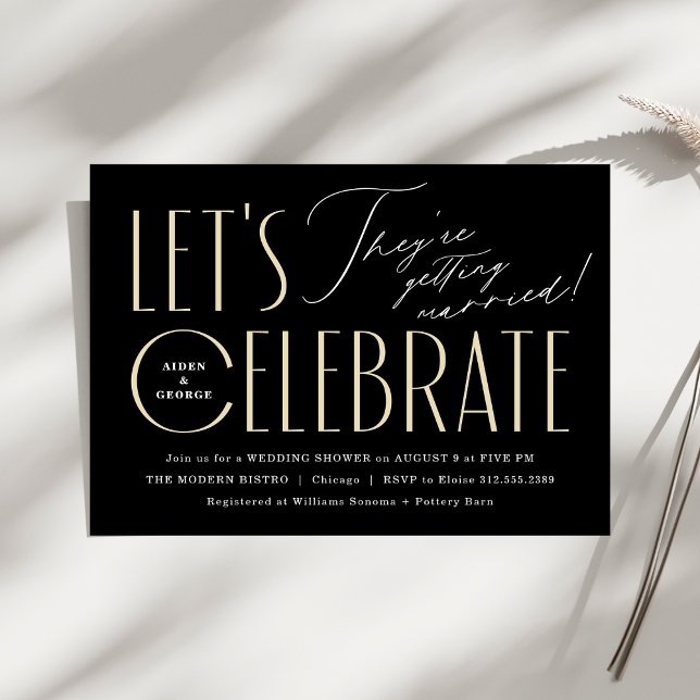 Modern Typography Grooms Wedding Shower Invitation (Creator Uploaded)