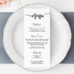 Modern Typography Hand Lettering Wedding Menu<br><div class="desc">Personalize this modern typography wedding menu with your list of menu easily and quickly,  simply press the customize it button to further re-arrange and format the style and placement of the text. (c) The Happy Cat Studio</div>