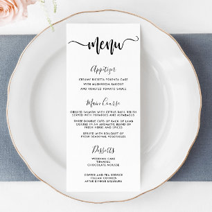 Modern Typography Hand Lettering Wedding Menu