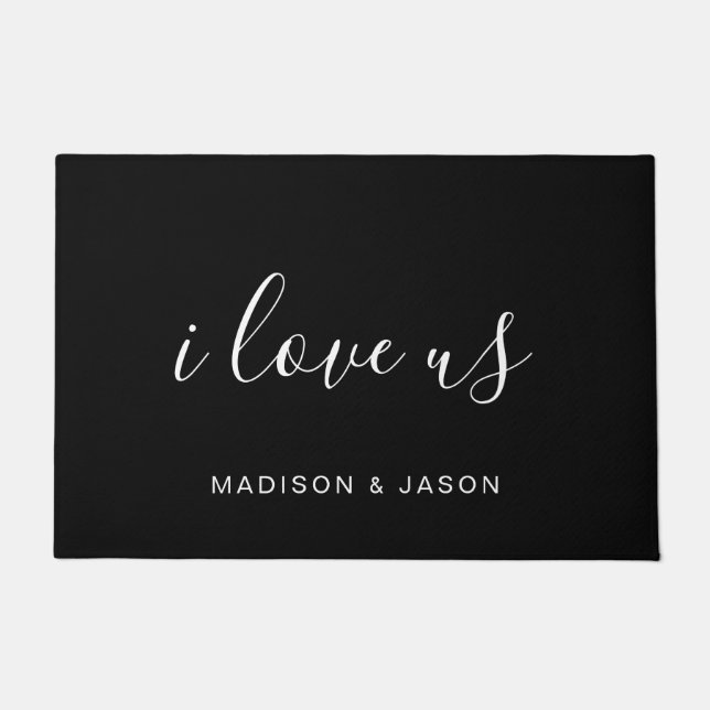 MODERN TYPOGRAPHY HAND SCRIPTED PERSONALIZED DOORMAT (Front)