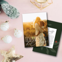 Modern Typography Happiest Holidays One Photo