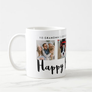 Modern Typography Happy Hanukkah Four Photo Grid Coffee Mug
