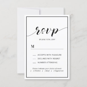 Modern Typography & Heart Wedding RSVP Insert Card