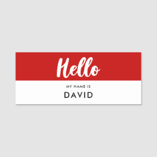 Modern typography Hello my name is Tag