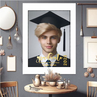 Modern Typography High School Graduate Hat Photo Foil Prints