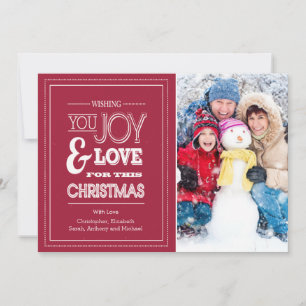Modern Typography Holiday Christmas Photo Card