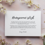 Modern typography Honeymoon wish Enclosure Card<br><div class="desc">Simple and modern: a minimalist black and white typography,  ideal for a trendy couple. Don't like the black and white? You can easily customise your card and change the text colour.</div>