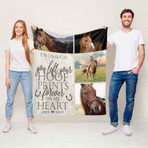 Modern Typography Horse Memorial Fleece Blanket