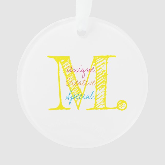 Modern Typography INITIAL Affirmation Words  Ornament (Front)