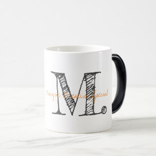 Modern Typography INITIAL Descriptive Words Unique Magic Mug