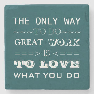 Modern Typography Inspirational Quote Stone Coaster