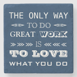 Modern Typography Inspirational Quote Stone Coaster