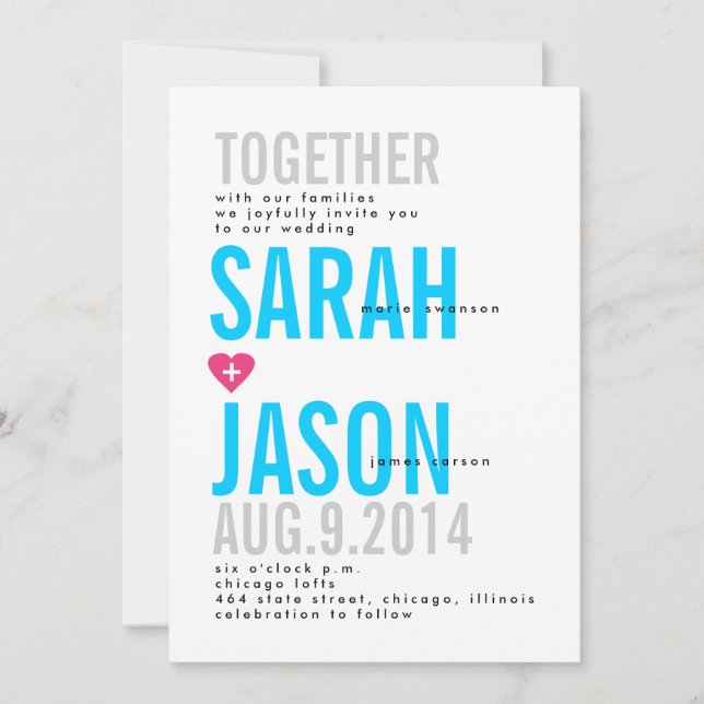 Modern Typography Invitation with Bold Fonts (Front)