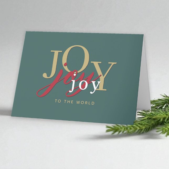 Modern Typography Joy to the World Christmas Holiday Card (Creator Uploaded)