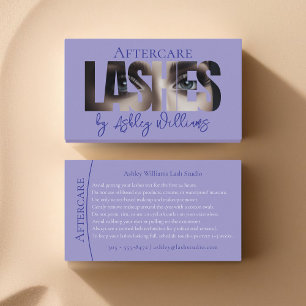 Modern typography "LASHES by" aftercare Business Card