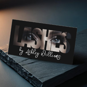 Modern typography "LASHES by" lash artist Business Card