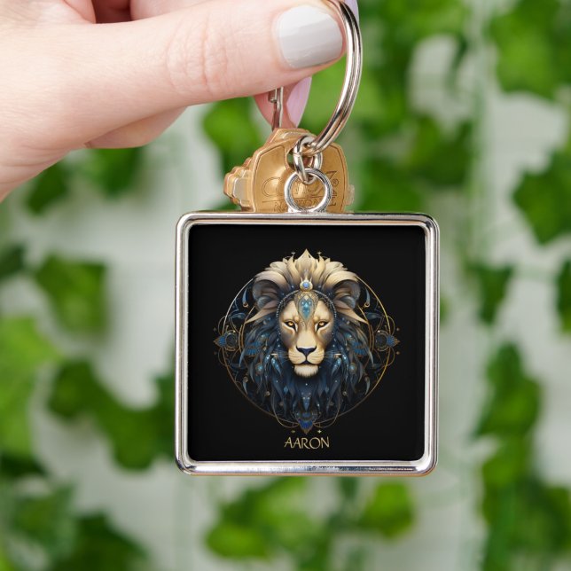 Modern Typography Lion Zodiac Symbol Leo Key Ring (Creator Uploaded)