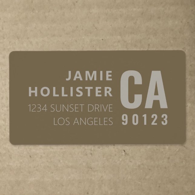 Modern Typography Look | Brown/Tan Return Address (Creator Uploaded)