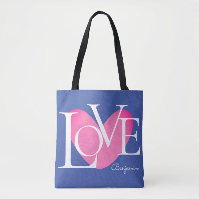 Modern Typography LOVE Text Design Tote Bag (Front)