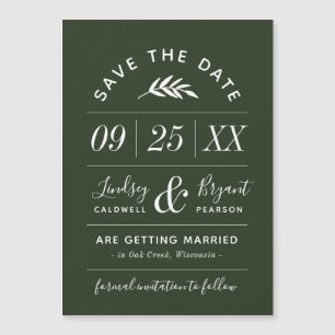 Modern Typography Magnetic Save the Date Card
