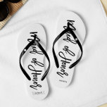 Modern Typography "Maid of Honour" Flip Flops<br><div class="desc">Personalised Bridal party flip-flops featuring an stylish and trendy script typography. Customise with the bride and groom's monogram, wedding date, and Maid of Honour's name for a one of a kind design! Looking for a custom colour? No problem! Just send your request to heartlockedstudio at gmail dot com and we'll...</div>