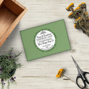 Modern Typography Men's Soap Green Camouflage Classic Round Sticker