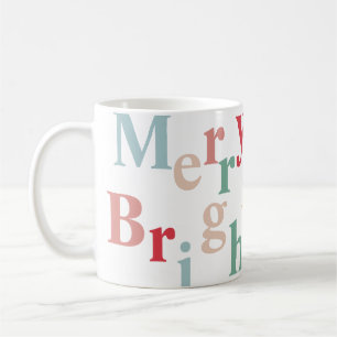 Modern typography Merry & Bright Coffee Mug