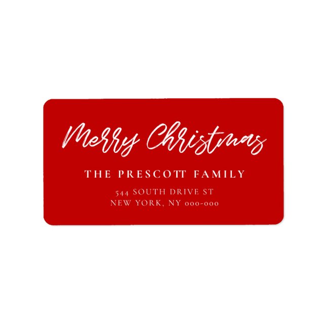 Modern typography Merry Christmas family Label (Front)