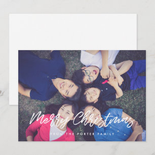 Modern Typography Merry Christmas Photo Holiday Card