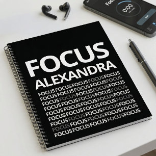 Modern Typography Mindset Journal Black White