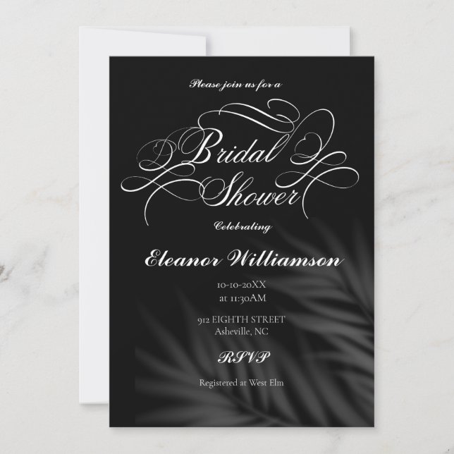 MODERN TYPOGRAPHY MINIMALIST  BRIDAL SHOWER INVITATION (Front)