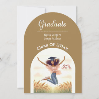 Modern Typography Minimalist Graduate Party Arch Invitation