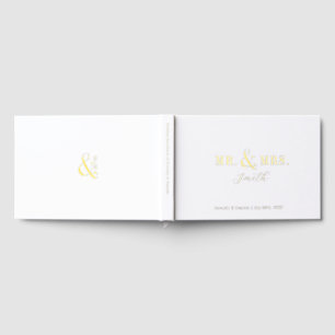 Modern typography minimalist Mr and Mrs Wedding Guest Book