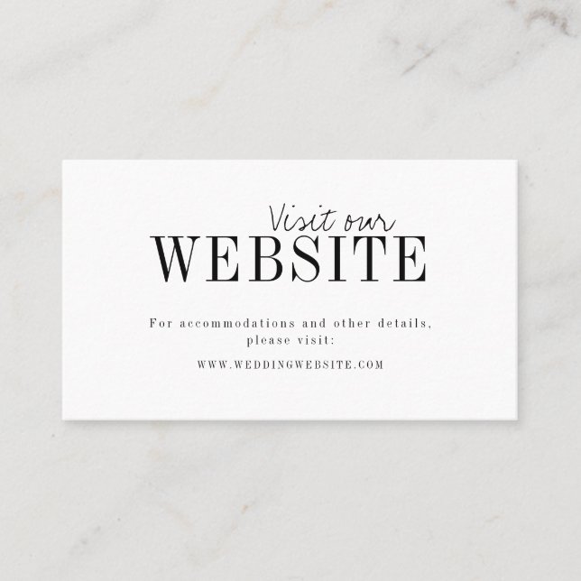Modern typography minimalist website Insert card (Front)