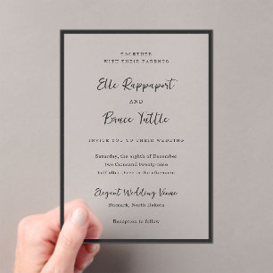 Modern Typography Minimalist Wedding Acrylic Invitations