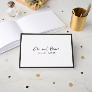 Modern Typography Minimalist Wedding Guest Book