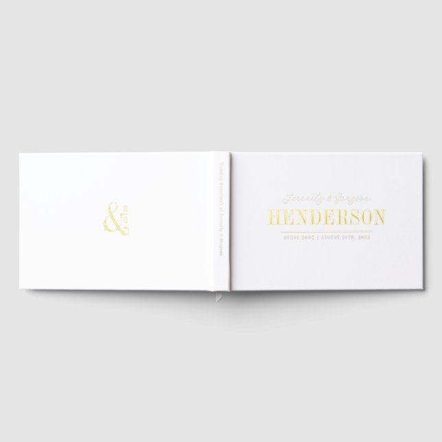 Modern typography minimalist Wedding Guest Book (Full)
