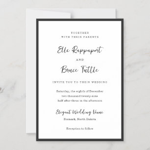 Modern Typography Minimalist Wedding Magnetic Invitation