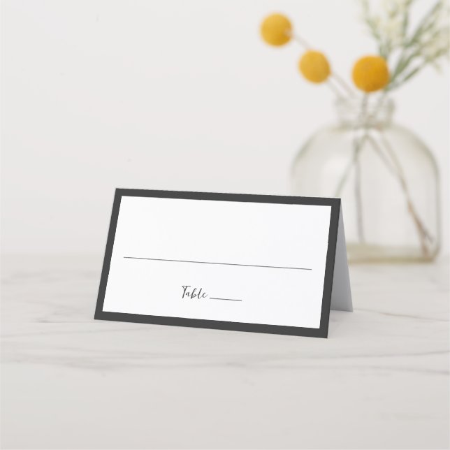 Modern Typography Minimalist Wedding Place Card (Front)