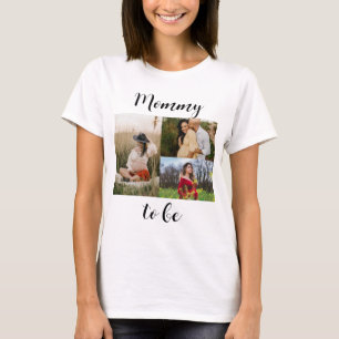 Modern Typography Mum to be custom Photo collage T-Shirt