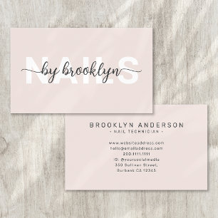 Modern Typography Nail Artist  Business Card
