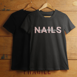 Modern Typography Nail Artist T-Shirt