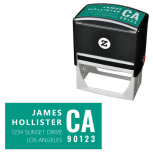 Modern Typography Name & Address Self-inking Stamp