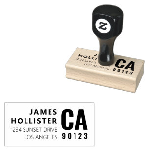 Modern Typography Name & Return Address Rubber Stamp