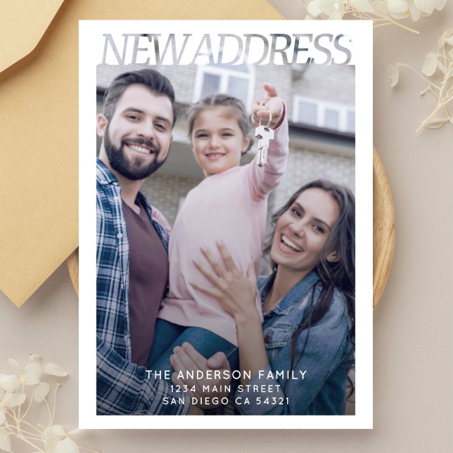Modern Typography New Address Photo Announcement (Creator Uploaded)