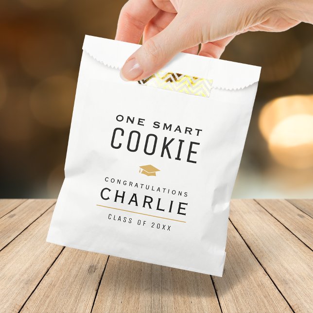 Modern Typography One Smart Cookie Graduation  Favour Bags (Modern Typography One Smart Cookie Graduation Favor Bag)