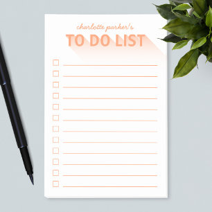 Modern Typography Orange To Do List Post-it Notes