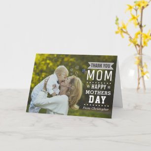 Modern Typography Overlay Happy Mother's Day Photo Card