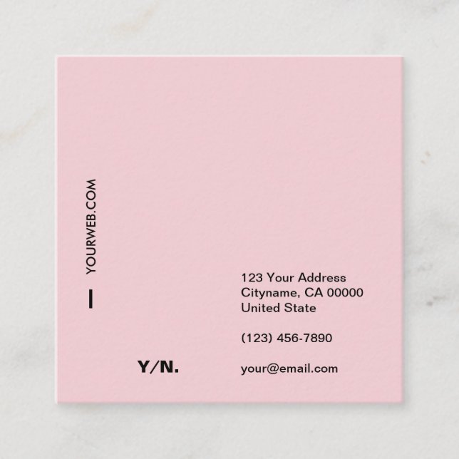 Modern Typography Pastel Square Business Card (Front)