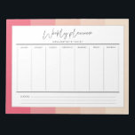 Modern typography pastel stripes weekly planner notepad<br><div class="desc">A simple Weekly planner with a pastel stripes background and a retro typography,  to organize your weekly schedule like a pro.</div>